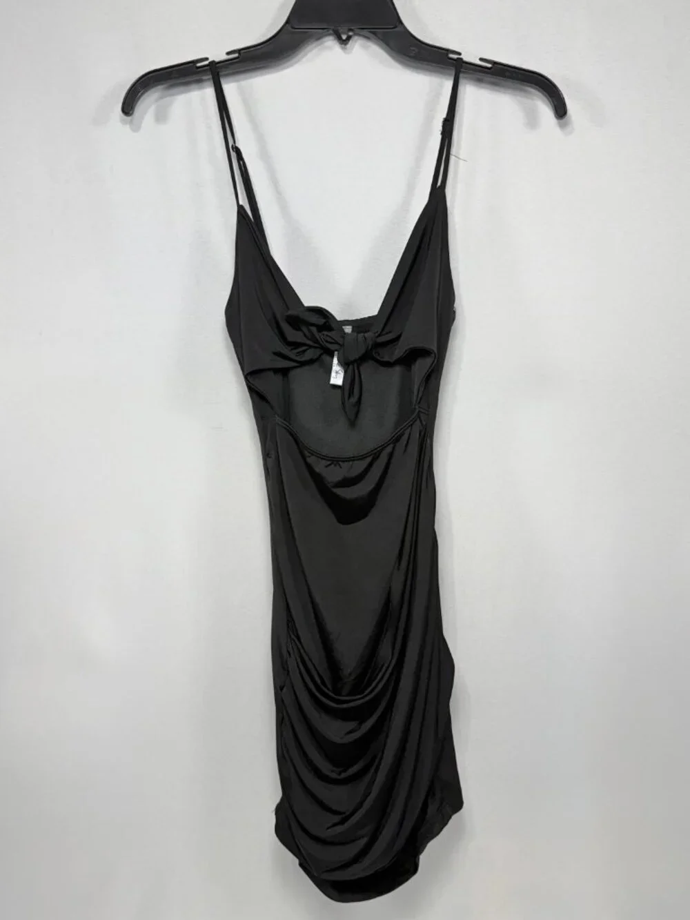 Draped Knot Cutout Lucy in the Sky Black Polyester‎ Mini Dress Size XS